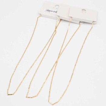 Collana maglia colonnine placcata oro 24kt conf. 1 pz