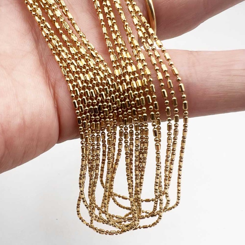 Collana pallini placcata oro 24kt conf. 1 pz