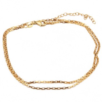 Collana maglia rettangolare placcata oro 24kt conf. 1 pz