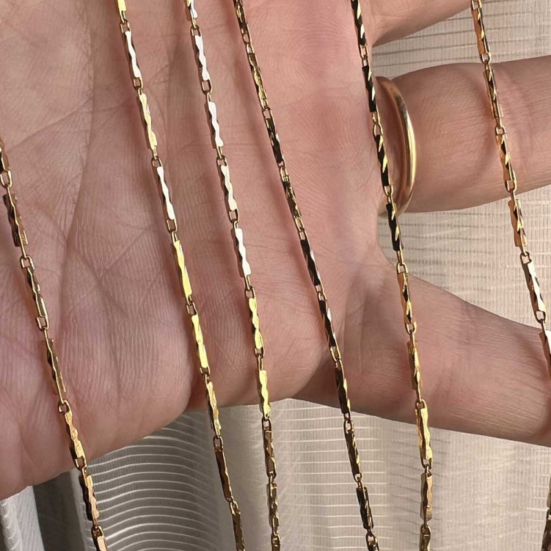 Collana maglia colonnine placcata oro 24kt conf. 1 pz