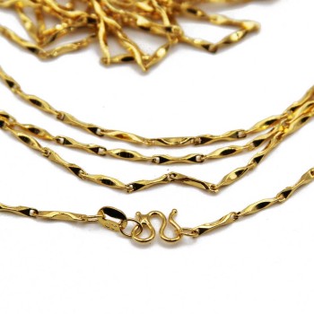 Collana maglia colonna scavata placcata oro 24kt conf. 1 pz