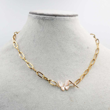 Base collana 39 cm girocollo chiusura farfalla conf. 1 pz