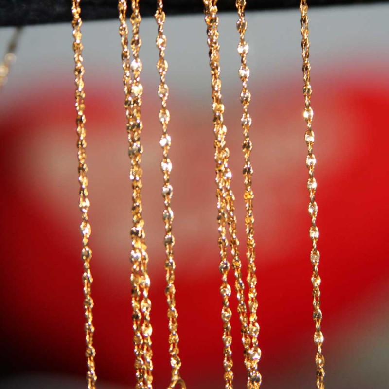 Collana maglia torta placcata oro 24kt conf. 1 pz