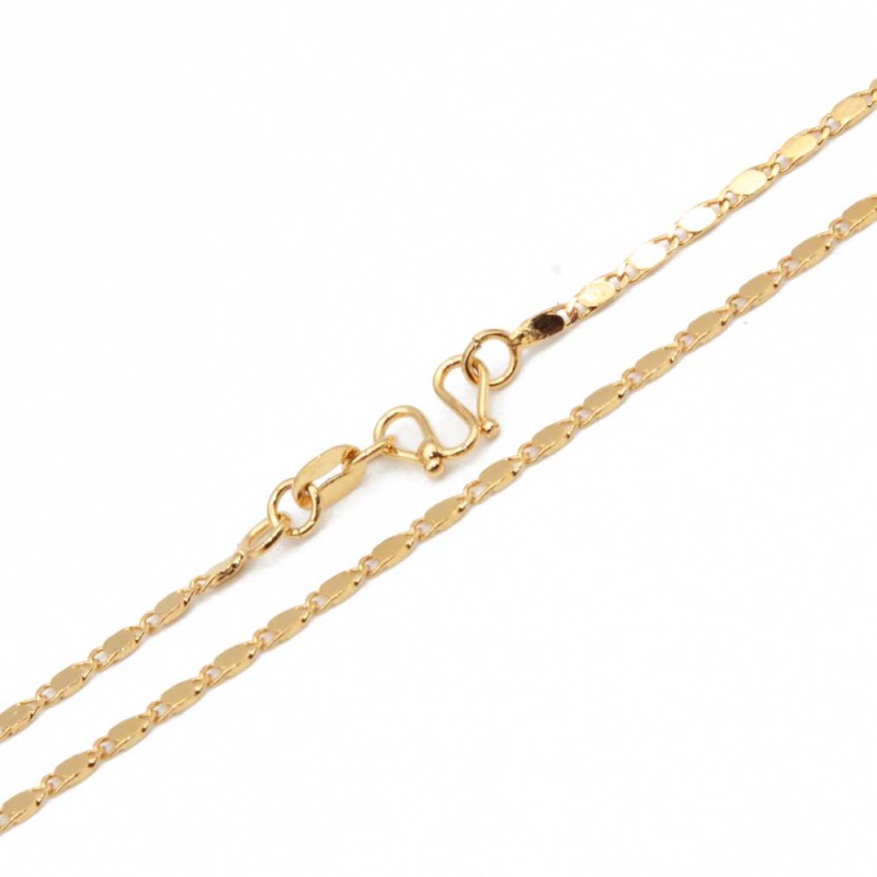 Collana maglia piatta placcata oro 24kt conf. 1 pz