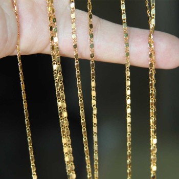 Collana maglia piatta placcata oro 24kt conf. 1 pz
