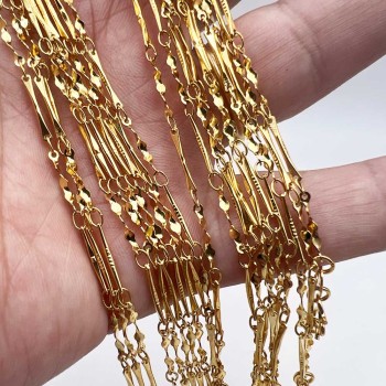 Collana maglia doppia maglia placcata oro 24kt conf. 1 pz