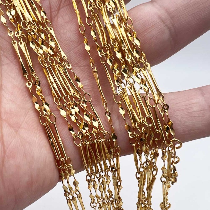 Collana maglia doppia maglia placcata oro 24kt conf. 1 pz