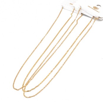 Collana maglia piatta intagliata placcata oro 24kt conf. 1 pz