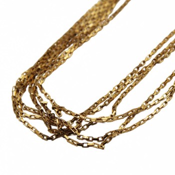 Collana maglia rettangolare placcata oro 24kt conf. 1 pz