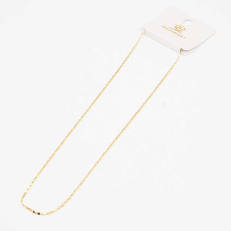 Collana maglia piatta placcata oro 24kt conf. 1 pz