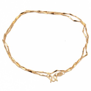 Collana maglia colonna scavata placcata oro 24kt conf. 1 pz