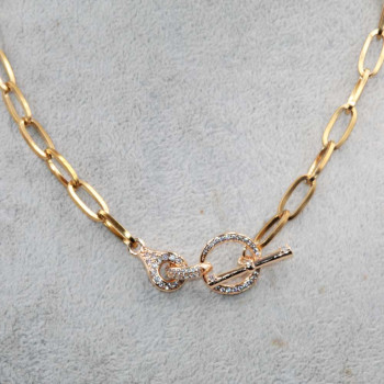 Base collana 39 cm girocollo chiusura preziosa conf. 1 pz