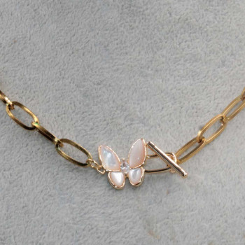 Base collana 39 cm girocollo chiusura farfalla conf. 1 pz