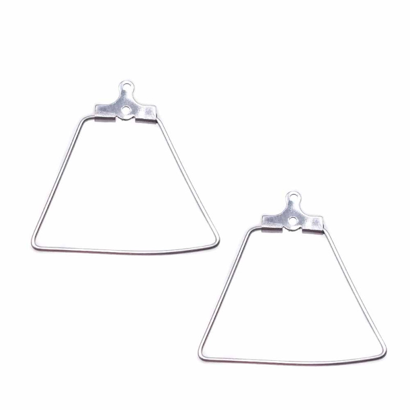 Base orecchini in acciaio inox 27.3x27 mm pacco 2 pz (xsq4) - pietreeminuterie.com