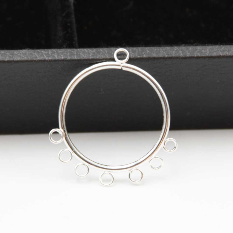 Base per orecchini tondi argentati 37 mm conf. 4 pz (2 coppia) (bas.48) - pietreeminuterie.com