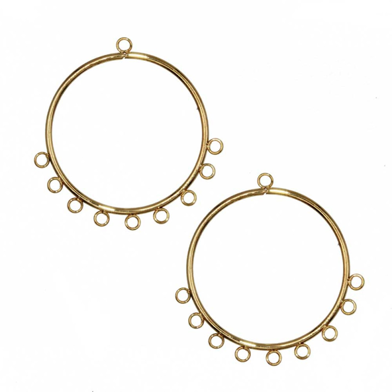 Base per orecchini tondi oro 47.5 mm conf. 4 pz (2 coppia) (bas.47) - pietreeminuterie.com