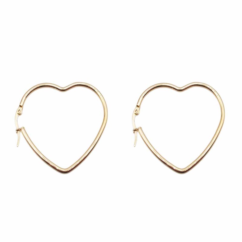 Orecchini in acciaio cuore 44x38 mm pacco 2 pezzi (cuooo33) - pietreeminuterie.com
