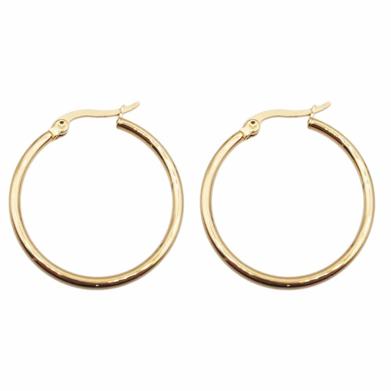 Orecchini in acciaio d orato 43.5 mm pacco da 2 pezzi (orec244) - pietreeminuterie.com