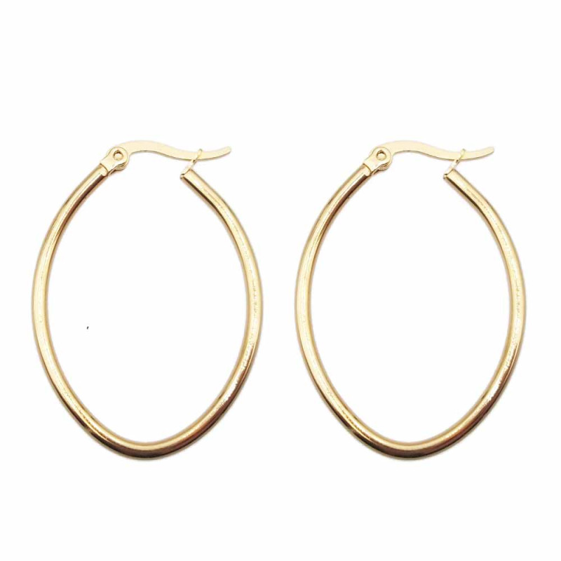 Orecchini in acciaio d orato 47x30 mm pacco da 2 pezzi (ovtt6621) - pietreeminuterie.com