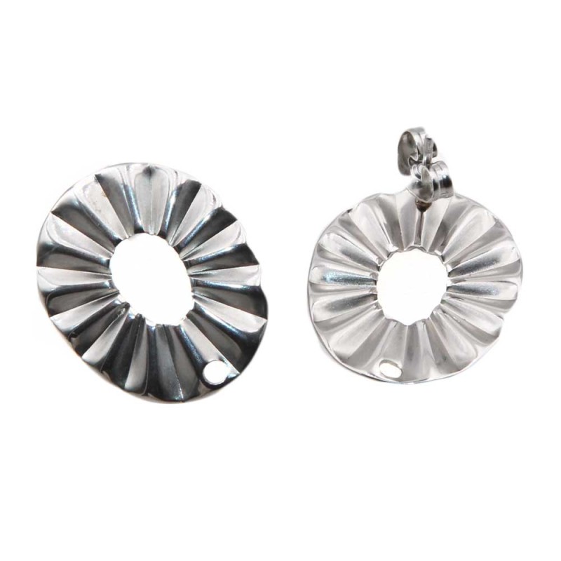 Orecchini acciaio ovali 21x17 mm 2 pz (or-ov-78) - pietreeminuterie.com