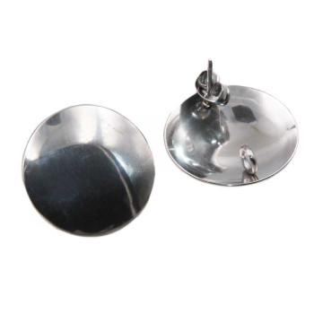 Orecchini acciaio disco 20 mm 2 pz