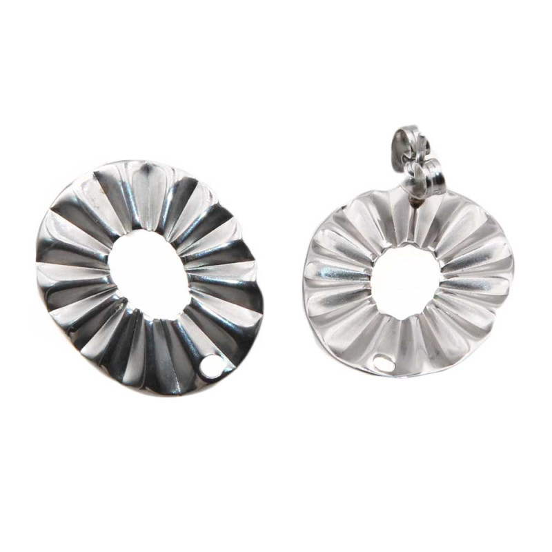 Orecchini acciaio ovali 21x17 mm 2 pz (or-ov-78) - pietreeminuterie.com