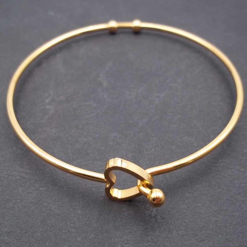 Bracciale chiusura a cuore in acciaio 63 mm 1 pz (braccio11) - pietreeminuterie.com