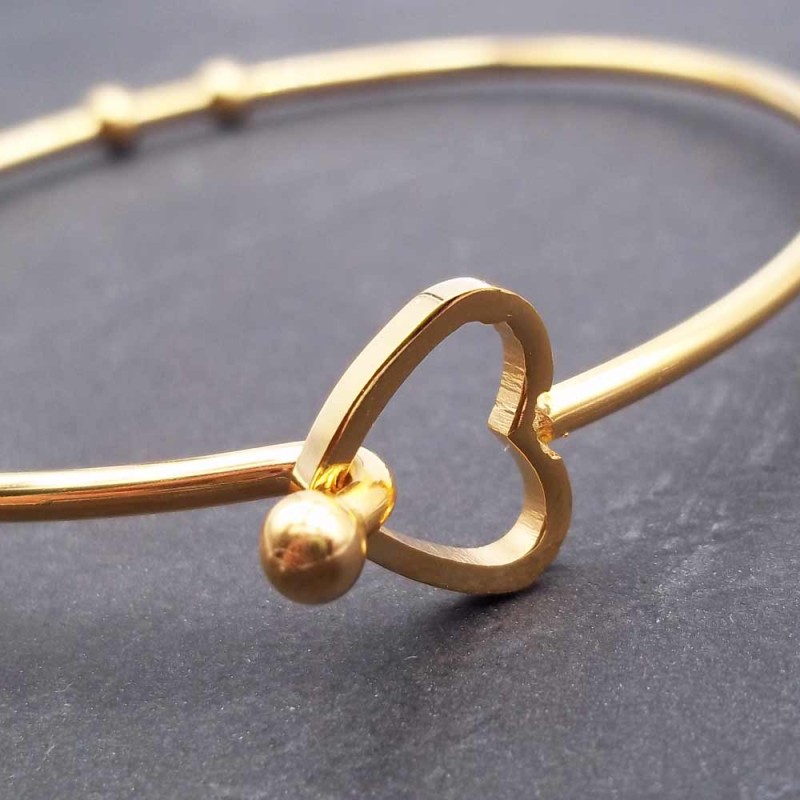 Bracciale chiusura a cuore in acciaio 63 mm 1 pz (braccio11) - pietreeminuterie.com