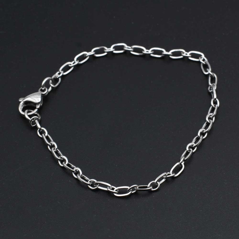 Bracciale completo in acciaio 17 cm pacco 1 pz (racc517m) - pietreeminuterie.com