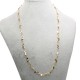 Bigiotteria Artigianale | Collana oro con perle e charms cuori 60 cm - gold6600