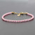 Bracciale acciaio con zirconi rondelle 3 mm rosa 17/20 cm