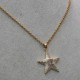 Bigiotteria Artigianale | Collana oro con ciondolo stella bianca e strass bianchi - vrrc555
