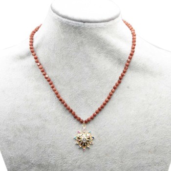 Pietre Dure diamond cut pietra del sole 4 mm filo 40 cm