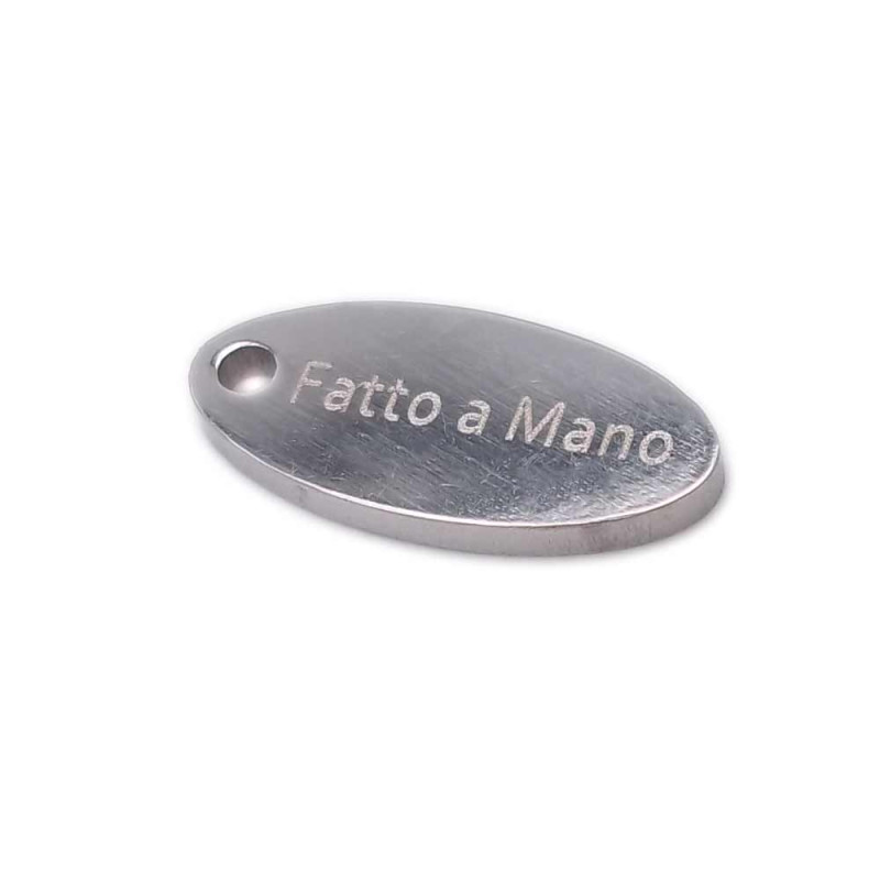 Bollatina in acciaio ovale   Fatto a Mano  12x5.8 mm 5 pz (boll2) - pietreeminuterie.com
