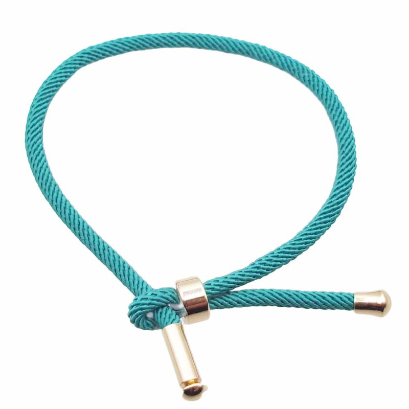 Base Bracciale in Nylon alta qualità regolabile turchese pacco 1 pezzo (brctuv44) - pietreeminuterie.com