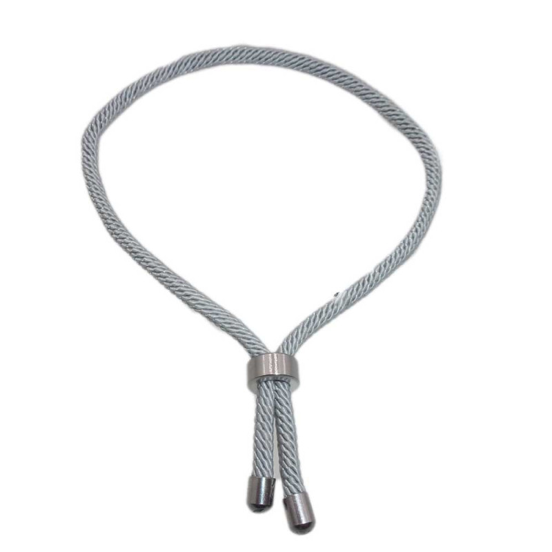 Bracciale nylon alta qualità e acciaio inox grigio regolabile 1 pz (brt26s23) - pietreeminuterie.com