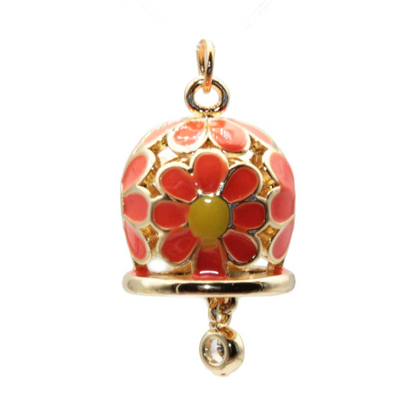 Campanella smaltata arancio e gialla 15 mm conf. 1 pz (camp-454) - pietreeminuterie.com