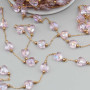 Catena in acciaio oro con cristalli cuori pink a/b con. 20 cm