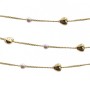Catena placcata oro 18kt cuore 6 mm perla 4 mm pacco 50 cm