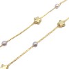 Catena placcata oro 18kt stella 6 mm perle 4 mm pacco 50 cm (18kt1004) - pietreeminuterie.com