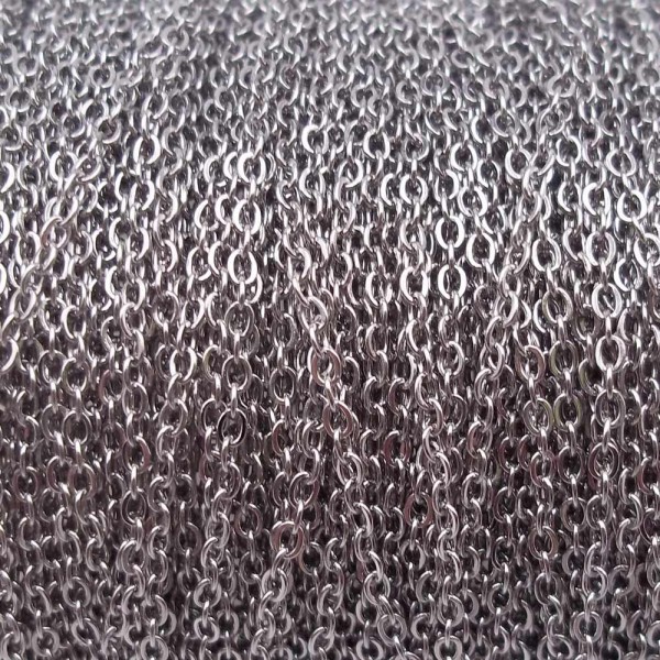 Catene In Acciaio | Catena acciaio maglia ovale 1.4x1 mm finissima pacco 1 metro - fj1mm