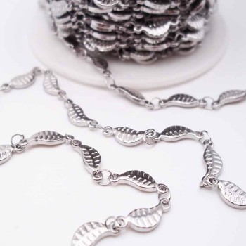 Catena in acciaio foglia 11x3.5 mm pacco 50 centimetri 