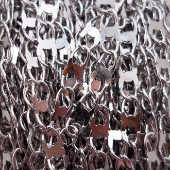 Catena in acciaio maglia schiacciata 7.4x2.8 mm 1 mt