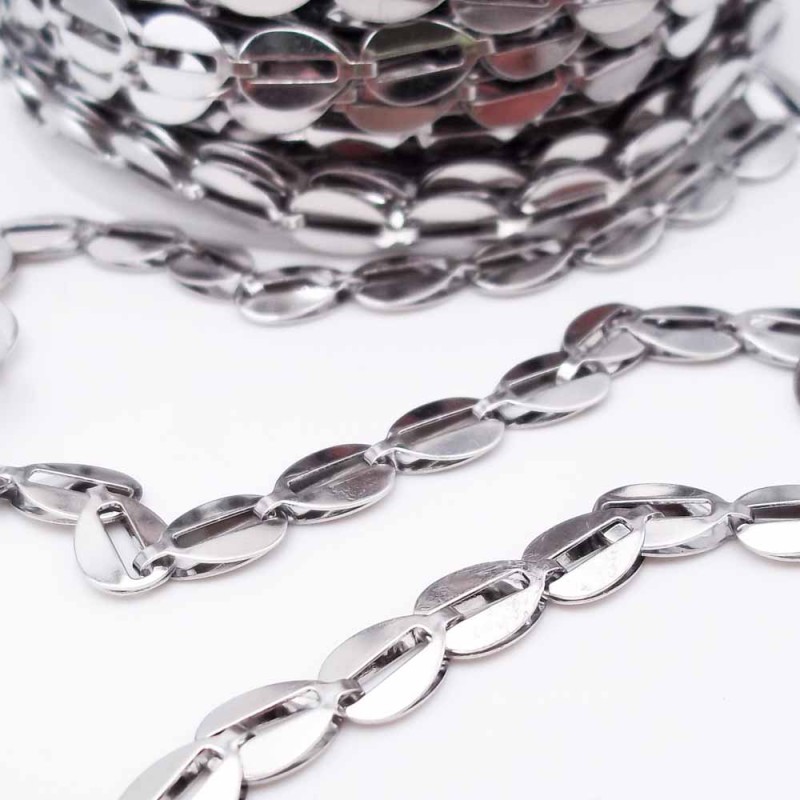Catena in acciaio ovale 8.3x5 mm pacco 50 centimetri (xzq1) - pietreeminuterie.com