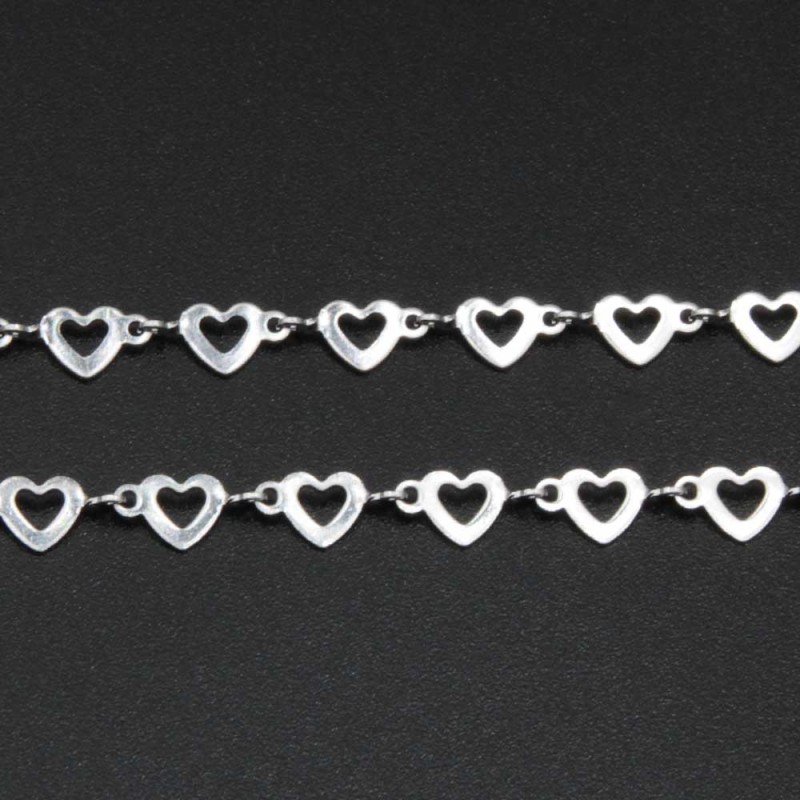Catena acciaio cuore 10 mm conf. 50 cm (acc-cu0p3) - pietreeminuterie.com