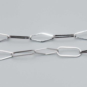 Catena acciaio maglia ovale 20x8 e rombo 19x7 mm conf. 50 cm