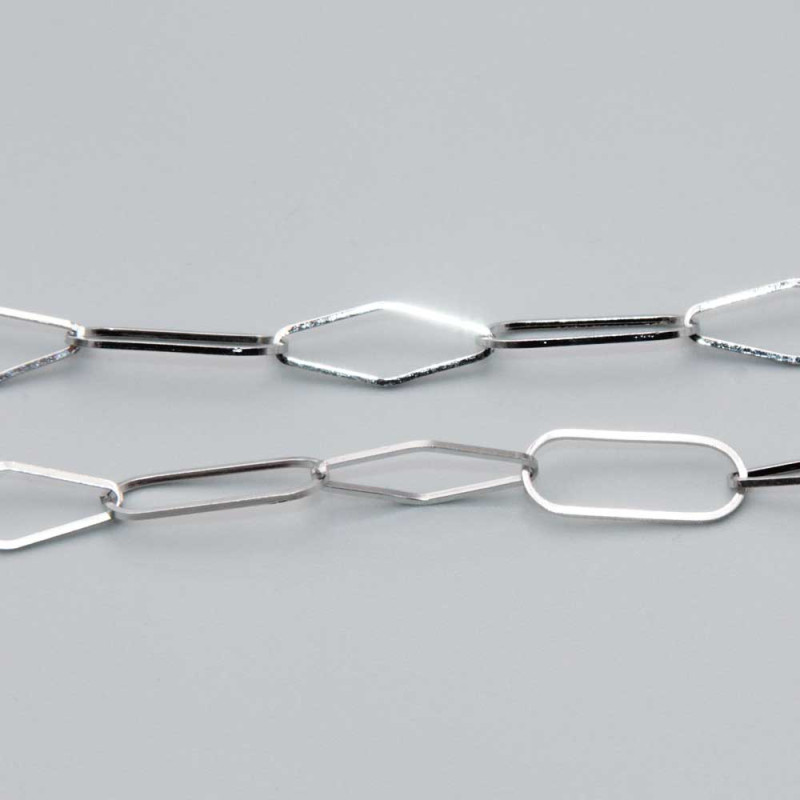 Catena acciaio maglia ovale 20x8 e rombo 19x7 mm conf. 50 cm (rrco8-1) - pietreeminuterie.com