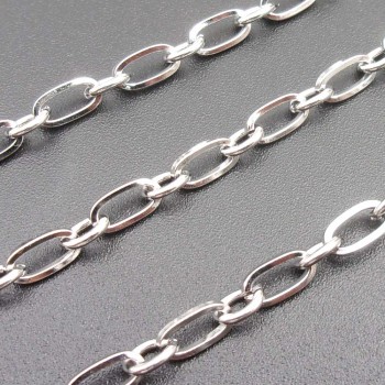 Catena acciaio maglia ovale 6 mm tonda 3.3 mm pacco 1 mt