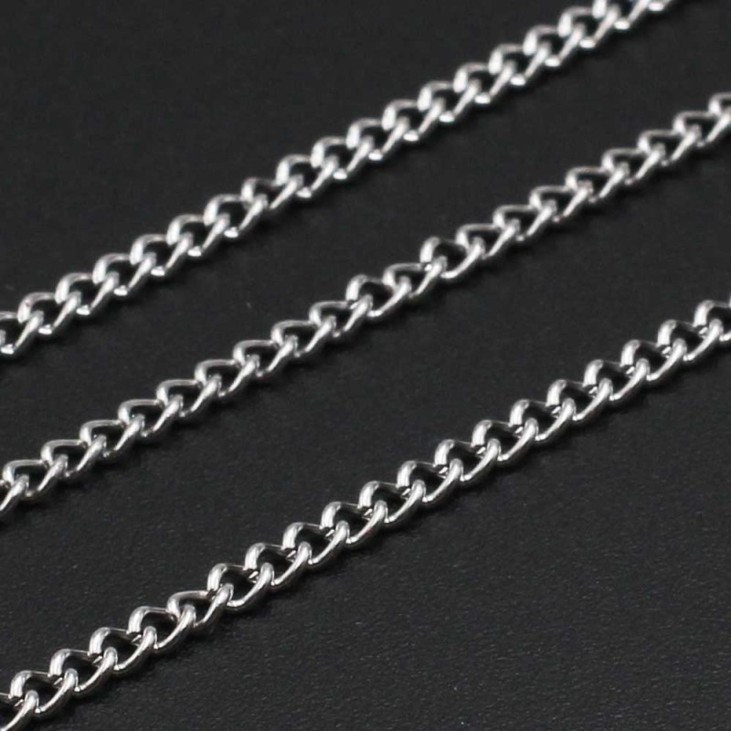 Catena acciaio maglia piatta 2.5x2 mm pacco 1 mt (252xaccq) - pietreeminuterie.com
