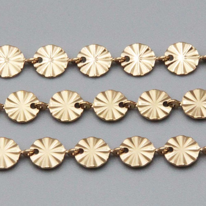 Catena acciaio oro tonda intagliata 6 mm conf. 50 cm (lk-cat83) - pietreeminuterie.com